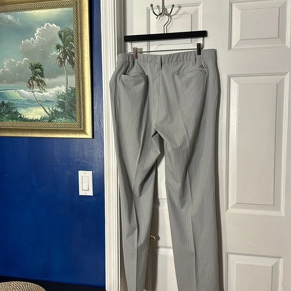 Men’s Adidas Gray Print Polyester & Spandex Athletic Golf Pants Size 36 x 32